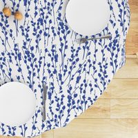 Pussywillow Silhouettes | Medium Blue + White