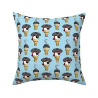 Pirate ice cream cones -  stacked on light blue  - LAD19