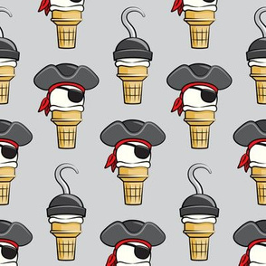 Pirate ice cream cones - stacked on grey - LAD19