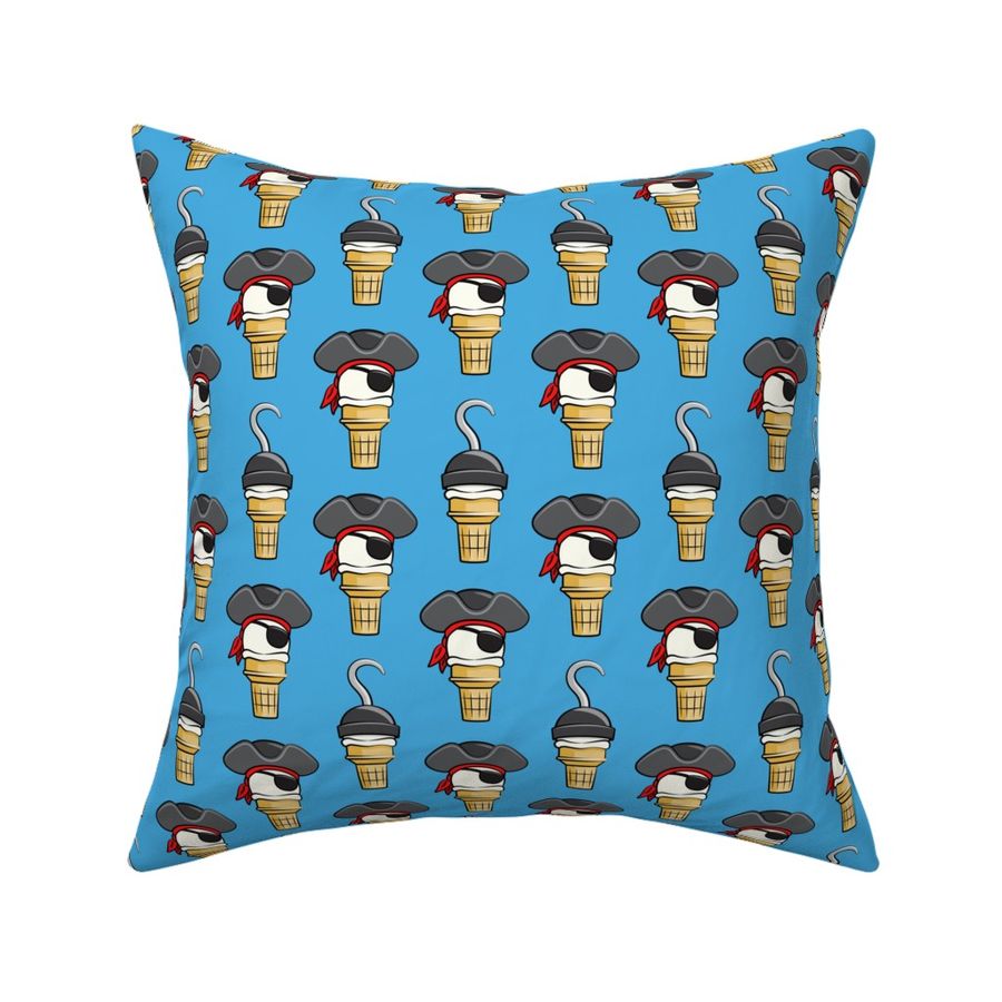 Pirate ice cream cones - stacked on blue - LAD19