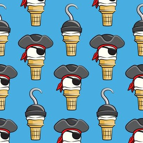 Pirate ice cream cones - stacked on blue - LAD19