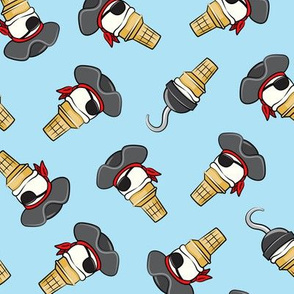 Pirate ice cream cones - toss on light blue - LAD19