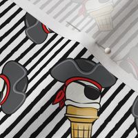 Pirate ice cream cones -toss on black stripes - LAD19