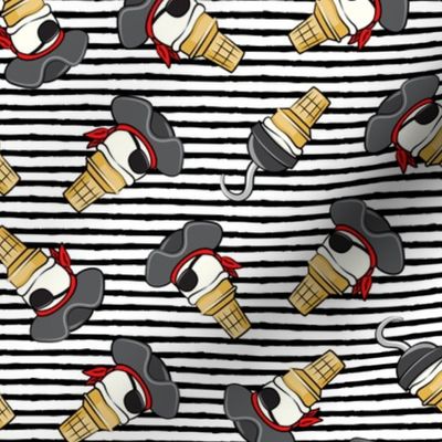 Pirate ice cream cones -toss on black stripes - LAD19
