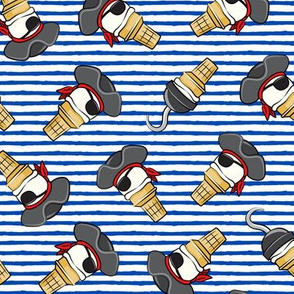 Pirate ice cream cones - toss on blue stripes - LAD19