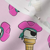 Pirate ice cream cones - pink toss on pink - LAD19