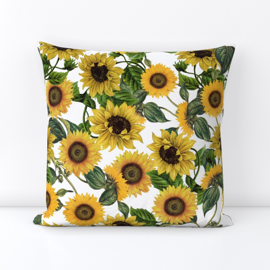 18" Sunflowers forever  - Sunflowers fabric ,sunflower fabric