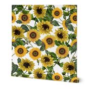 18" Sunflowers forever  - Sunflowers fabric ,sunflower fabric