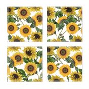 18" Sunflowers forever  - Sunflowers fabric ,sunflower fabric