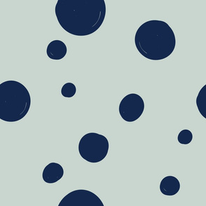 Playful Dots in Navy and Mint