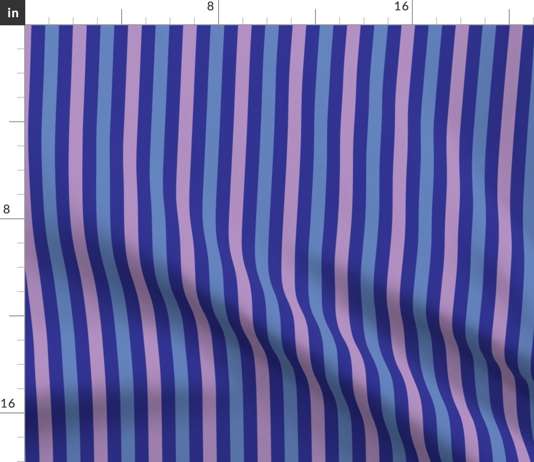 RSRN2 - Spring Rain Stripes in Lavender and Blue - half inch stripes