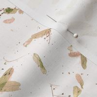 faux mulberry paper -  pink and green leaves