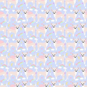 SMALL - chihuahua dog unicorn fabric - white chihuahua fabric, dog unicorn fabric, pastel unicorn dog - lilac