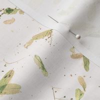 faux mulberry paper -  green, gold and peach leaves