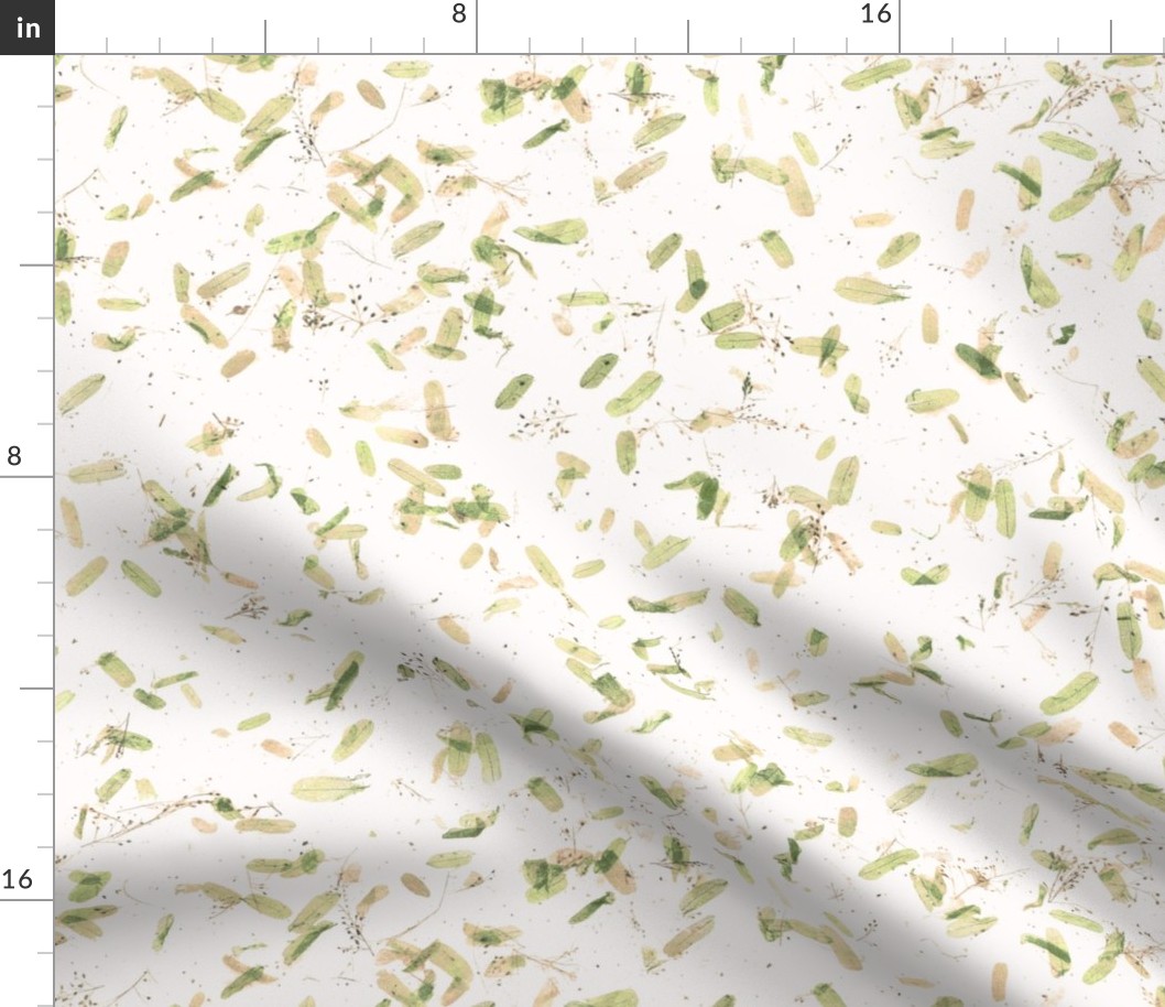 faux mulberry paper -  green, gold and peach leaves