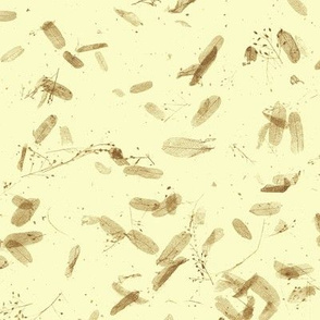 faux mulberry paper -  summercolors brown leaves on cream