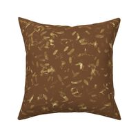 faux mulberry paper -  cream and gold leaves on summercolors brown