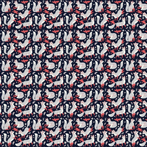 Foxes and Ravens in Navy {small}