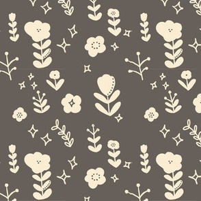 Scandinavian Shadow Flowers Brown