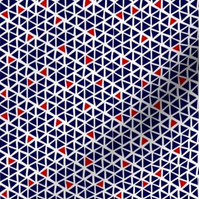 Triangle mosaic - navy, red, white