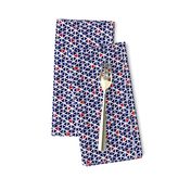 Triangle mosaic - navy, red, white