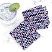 Triangle mosaic - navy, red, white