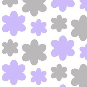 Floral Purple Lavender Gray Grey Flowers