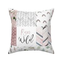 Run Wild // Woodland and Boho Florals Cheater Quilt / Wholecloth