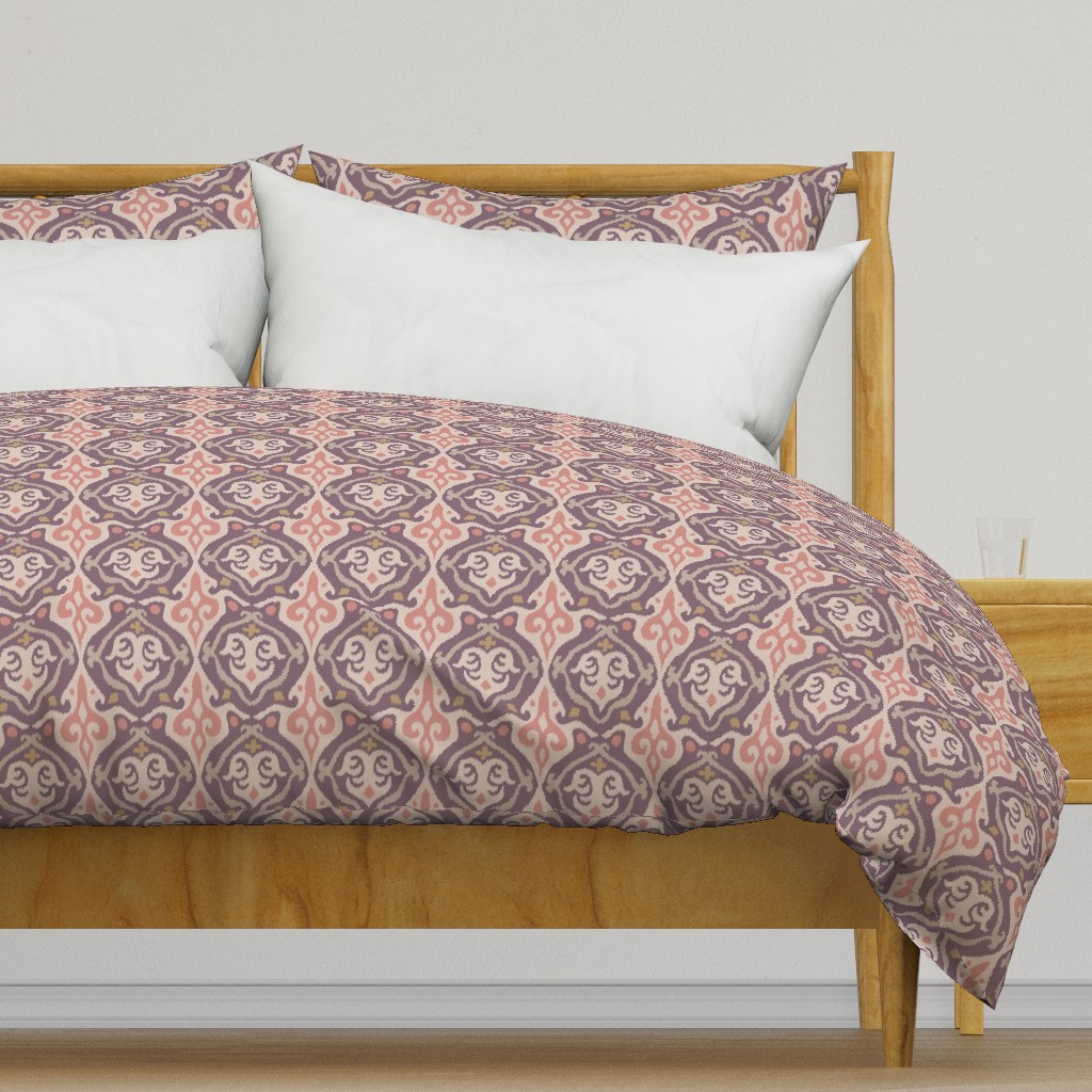 Java Exotic India Indonesia Ikat Style in Blush Pink Brown Beige Rust Neutrals - UnBlink Studio by Jackie Tahara