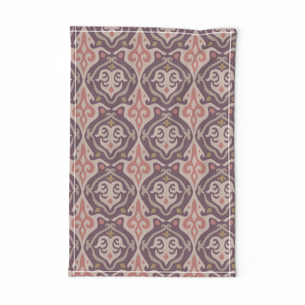 JAVA Boho Ikat Woven Texture Style in Sunset Rust Mauve Beige Neutral on Warm Sand - SMALL Scale - UnBlink Studio by Jackie Tahara