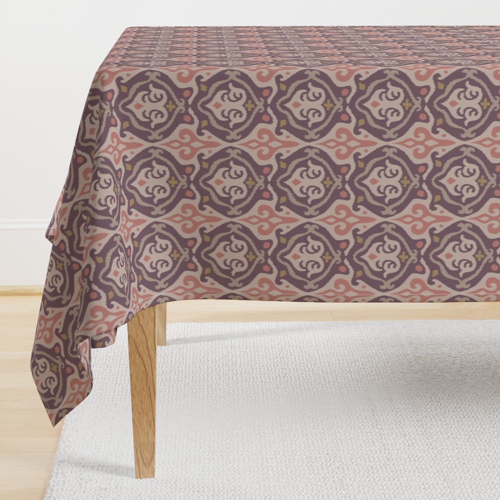 Java Exotic India Indonesia Ikat Style in Blush Pink Brown Beige Rust Neutrals - UnBlink Studio by Jackie Tahara