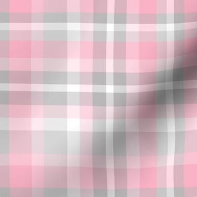 Pink Gray Grey Plaid Tartan Checked