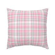 Pink Gray Grey Plaid Tartan Checked