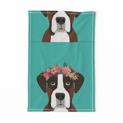 18" Boxer Dog Pillow with cut lines - dog pillow panel, dog pillow, pillow cut and sew - floral