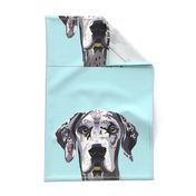 18" Great Dane Dog Pillow with cut lines - dog pillow panel, dog pillow, pillow cut and sew - 