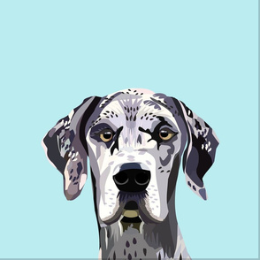 18" Great Dane Dog Pillow with cut lines - dog pillow panel, dog pillow, pillow cut and sew - 