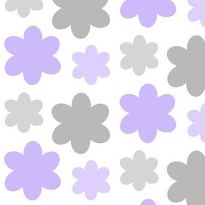 Floral Lavender Purple Gray Grey Flowers