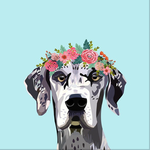 18" Great Dane Dog Pillow with cut lines - dog pillow panel, dog pillow, pillow cut and sew - floral