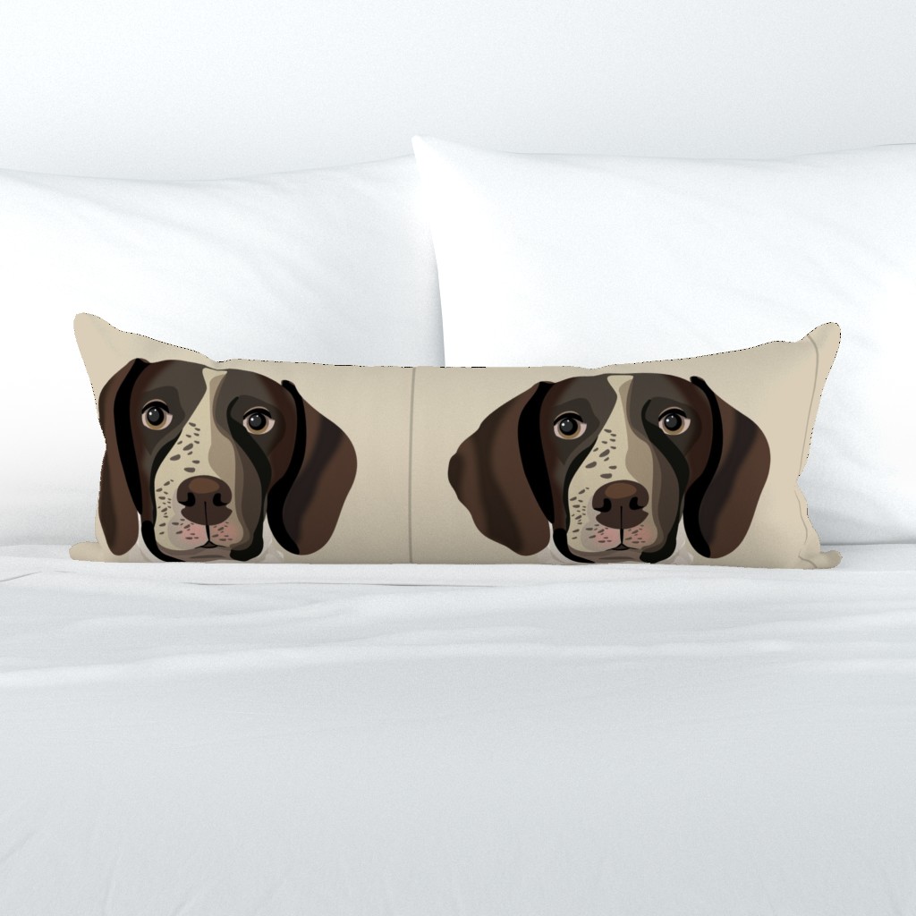 18" German Shorthaired Pointer Dog Pillow with cut lines - dog pillow panel, dog pillow, pillow cut and sew - 