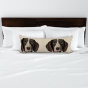 18" German Shorthaired Pointer Dog Pillow with cut lines - dog pillow panel, dog pillow, pillow cut and sew - 