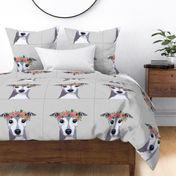 18" Italian Greyhound Pillow with cut lines - dog pillow panel, dog pillow, pillow cut and sew - floral