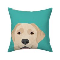 18" Yellow Labrador Pillow with cut lines - dog pillow panel, dog pillow, pillow cut and sew -