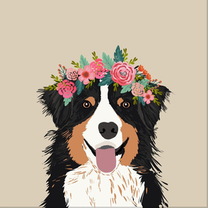 18" Australian Shepherd Dog Tri Colored Pillow with cut lines - dog pillow panel, dog pillow, pillow cut and sew -
 floral