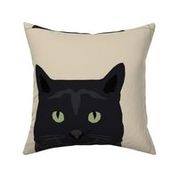 18" Cat - black Pillow with cut lines - dog pillow panel, dog pillow, pillow cut and sew -