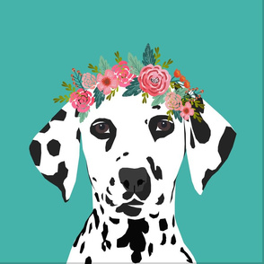 18" Dalmatian Dog Pillow with cut lines - dog pillow panel, dog pillow, pillow cut and sew - floral