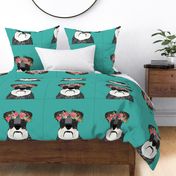 18" Schnauzer Dog Pillow with cut lines - dog pillow panel, dog pillow, pillow cut and sew - floral