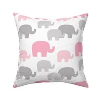 Pink Gray Elephant Baby Girl Nursery