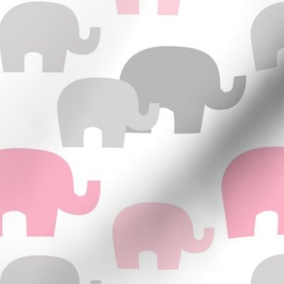 Pink Gray Elephant Baby Girl Nursery