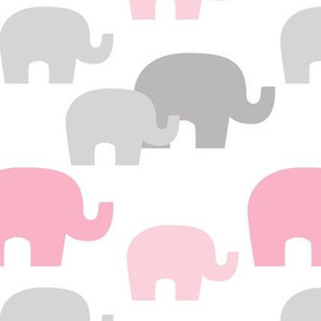 Pink Gray Elephant Baby Girl Nursery