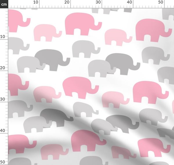 Pink Gray Elephant Baby Girl Nursery Spoonflower